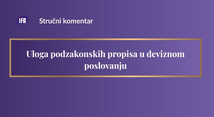 podzakonski propisi devizno poslovanje
