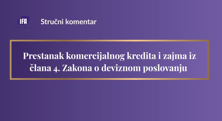 Prestanak komercijalnog kredita i zajma iz člana 4